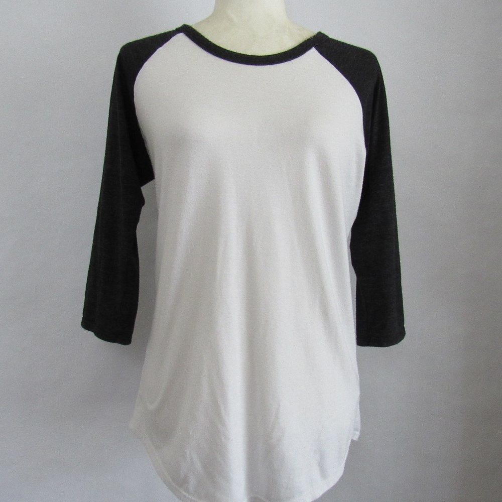 LuLaRoe Medium Randy Dark Grey & White